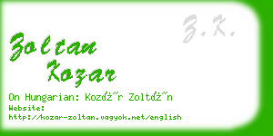 zoltan kozar business card